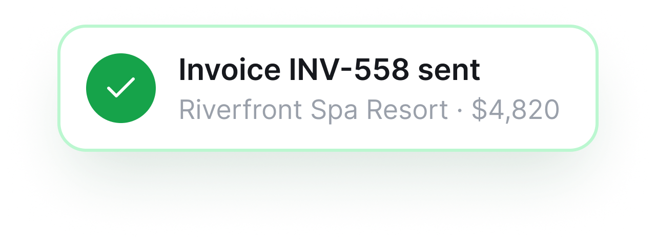 Invoice sent