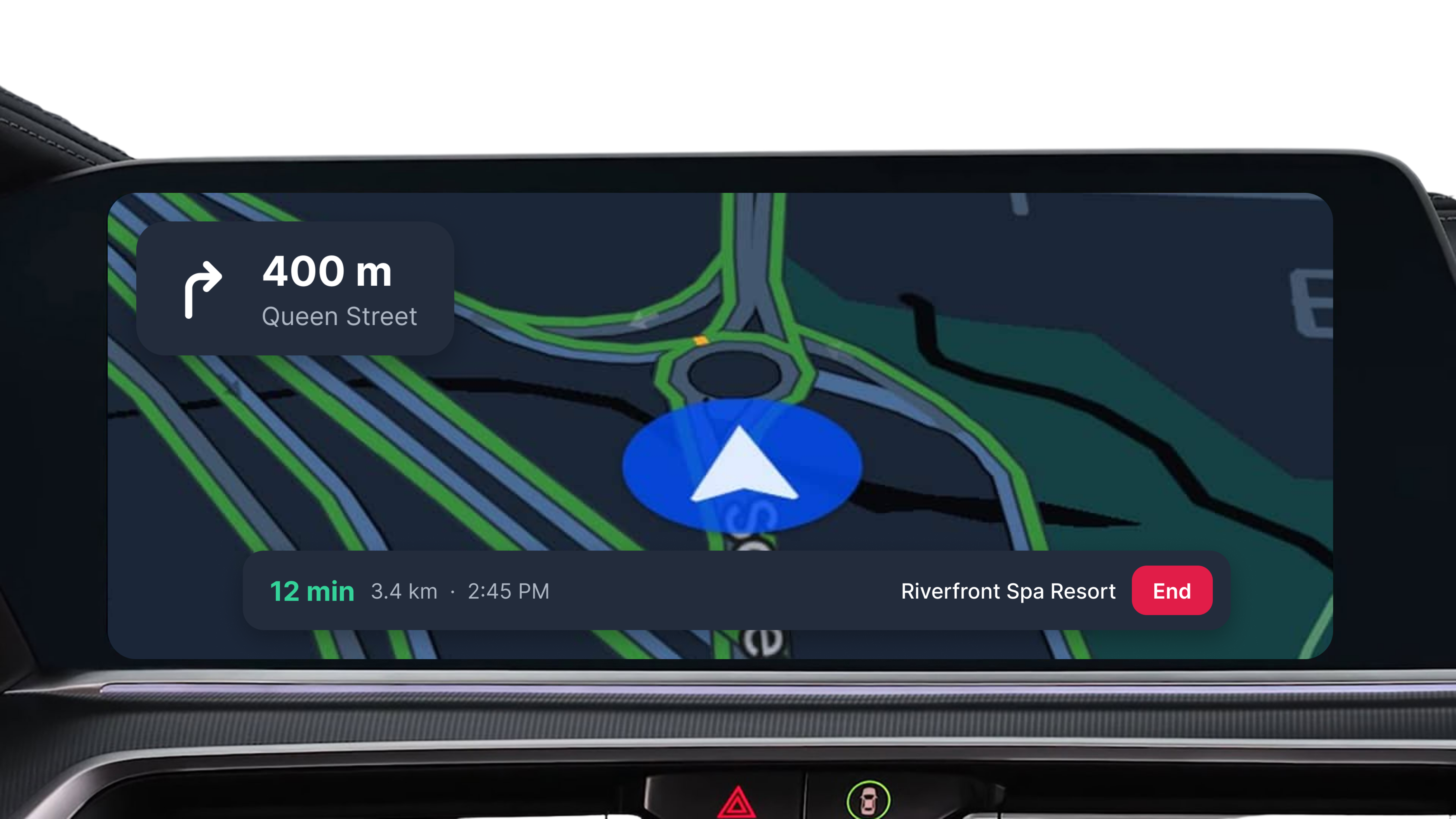 Pilot — Run in progress, next stop + navigate